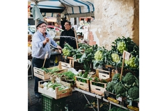 Image Vegetables being sold on a market.
